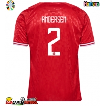 Camisa de Futebol Dinamarca Joachim Andersen #2 Equipamento Principal Europeu 2024 Manga Curta